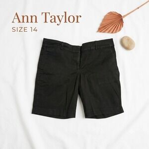 Ann Taylor Factory Signature Black Chino Shorts Womens Size 14